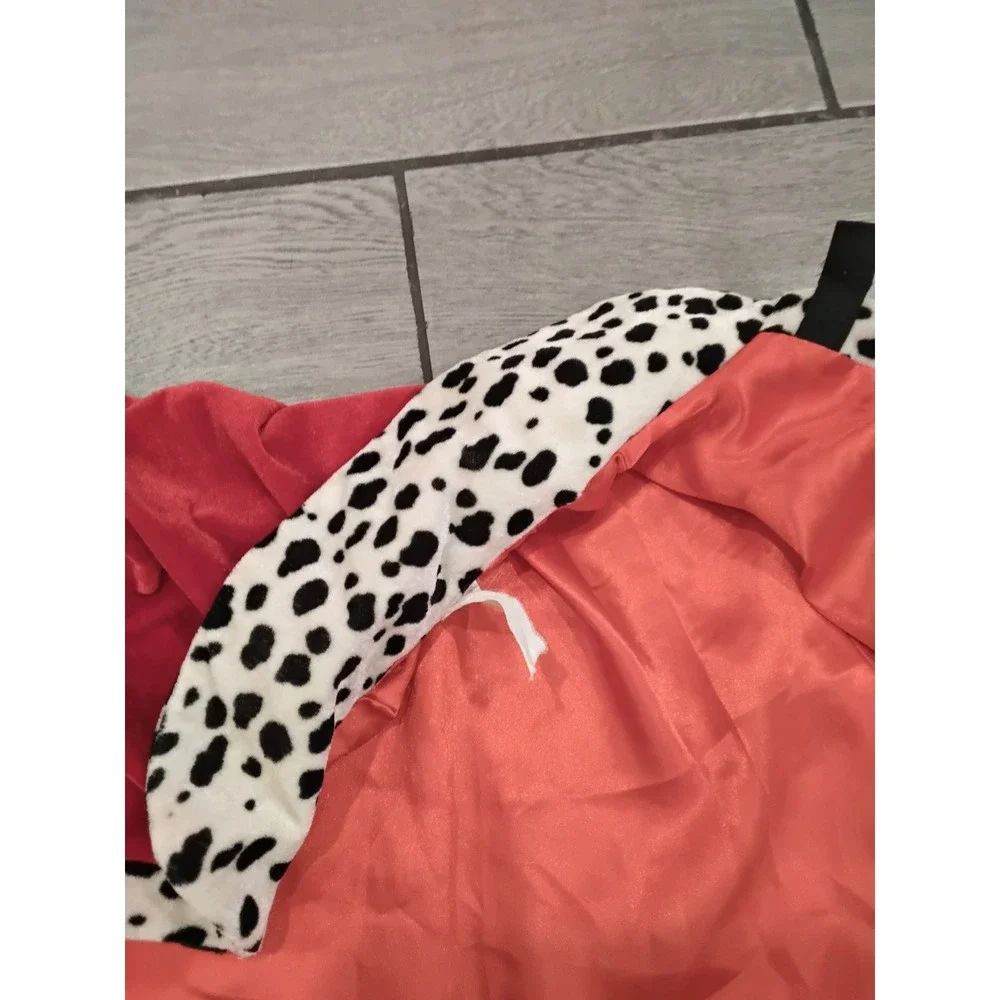 Red Velvet Royal King Queen Costume Cape Dalmatian Faux Fur Trim No. 2834